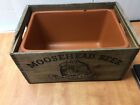 Vintage Wood Moosehead Beer Crate Box With RARE LINER 18x12x10