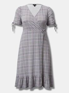 Torrid Midi Studio Knit Wrap Dress Multi Plus Size 4 4X 26 #G95147