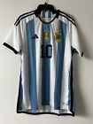 Original Adidas Lionel Messi Jersey Men Large 2022 World Cup 3 Star CHINESE FONT