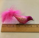 Pink Clip On Bird Ornament