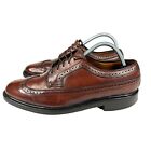Vintage Florsheim Imperial Wingtip Oxford Shoes Brown Leather Men Size 9