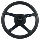 Genuine OEM VOLVO R Sport Momo black leather 380mm 4 spoke steering wheel. 14A