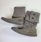 UGG Australia Gray Classic Cardy Fold-Over Sweater Knit Tall Boots Womens Size 9