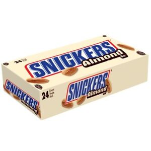 SNICKERS Almond Singles Size Chocolate Candy Bars 1.76-Ounce Bar 24-Count Box