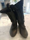 Danexx Black Faux Fur Lined Zip Shin High Snow Winter Boots Women's Size 9 M