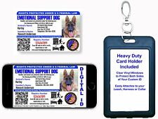 Holographic Emotional Support Dog ID w/QR Code & ID Holder Plus Digital Copy