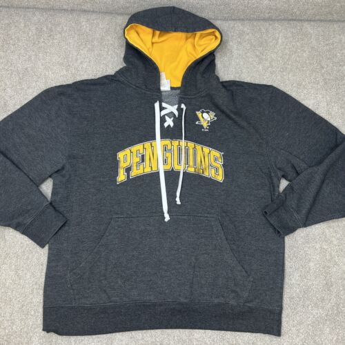 Pittsburgh Penguins Hoodie Mens Extra Large XL Gray Pullover Sweatshirt Pens