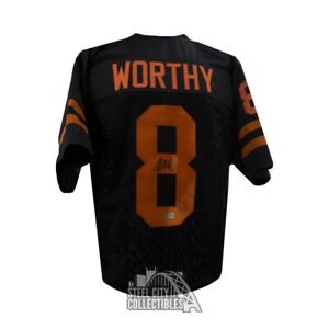 Xavier Worthy Autographed Texas Custom Black Football Jersey - BAS