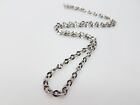 18K White Gold Italy Flattened Cable Link Chain Necklace 21¾