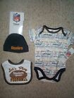 2023-2024 Pittsburgh Steelers nfl INFANT BABY Jersey Hat Bib Set 3-6M 3-6 Months