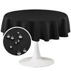 New ListingRound Tablecloth Solid Table Cloths Wrinkle Resistant and Waterproof Washable...