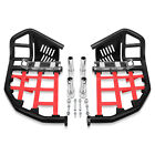 Fits Yamaha YFZ 450 YFZ450 Nerf Bars Pro Peg Heel Guard Black Bars With Red Nets (For: More than one vehicle)