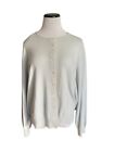 Charter Club Womens 100% Cashmere Cardigan Size L Pale Green Buttons Long Sleeve