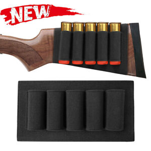 Tactical 5 Round Shotgun Buttstock Shell Holder Ammo Pouch for 12 or 20 Gauge
