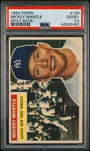 1956 Topps Mickey Mantle #135 PSA 2.5 GD+ (PWCC-E) CENTERED!