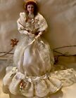 New ListingVintage Porcelain 11 Inch Doll In Wedding Lace & Flowers