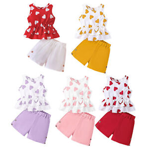 Newborn Baby Girl Clothes Fly Sleeve Romper Ruffle Shorts Set Summer Outfits