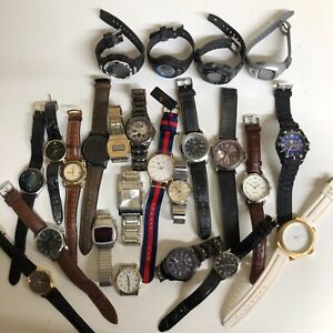 Lot Of 24 Assorted Mens Watches Untested Vintage New Parts Repair Good