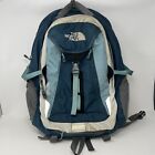 THE NORTH FACE Surge White Gray & Blue Backpack Hiking Camp Travel Laptop Padded