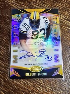 2020 Panini Certified Mirror Gold Auto /25 SSP Gilbert Brown #MS-GB Packers