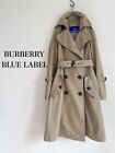 BURBERRY BLUE LABEL Long Trench Coat Beige Size 36 From Japan