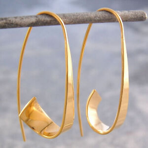Simple 925 Silver Ear Hook Dangle Drop Earrings Women Wedding Party Jewelry Gift