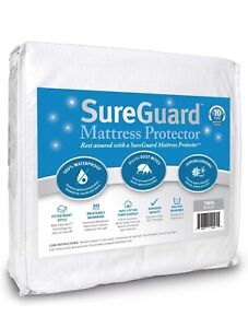 SureGuard TWIN Size Mattress Protector - 100% Waterproof, Hypoallergenic -