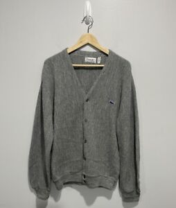 Izod Lacoste Cardigan Sweater Men’s Size X- Large Vintage Retro Light Grey