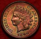 Uncirculated 1890 Philadelphia Mint Indian Head Cent Great Rainbow Toning