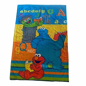 Sesame Street Baby Blanket Microfiber 42”x 20” Elmo Grouch Excellent Condition