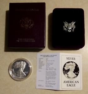 1986- S  🔥🔥 $1 Silver American Eagle PROOF Coin 🔥🔥 1 OZ. (w/Box & COA)