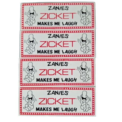Vintage ZANIES Comedy Club Chicago Ticket (4 Tix)  Unused Tickets Make Art