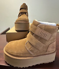 UGG WOMENS NEUMEL PLATFORM CAMEL BROWN SUEDE CHUKKA ANKLE BOOTS NEW IN BOX 8W US