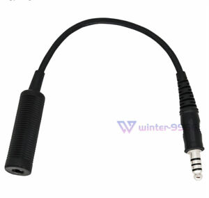Tactical Headset PTT Adapter Coax Cable For U-174 Military To Civil Wiring Plug