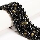 Gold Sheen Obsidian Smooth Round Beads 4mm 6mm 8mm 10mm 12mm 15.5