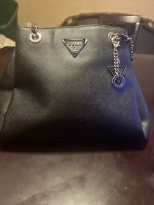 guess handbag black leather purse vintage