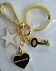Michael Kors Gold Tone Keychain Heart Star