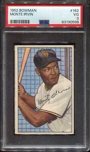1952 Bowman #162 Monte Irvin PSA 3 New York Giants HOF Baseball Card