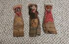 Vintage Peruvian Chancay Burial Dolls Handmade Ancient Textiles Set of 3