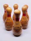 LOT of 6 VINTAGE MINI WOOD BOWLING PIN TROPHY AWARDS 1970’s MINIATURE TROPHIES