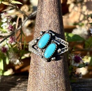 Native American Turquoise Ring JP Sterling Pacific Jewelry Fred Harvey Vintage