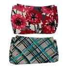 Thirty-One Lot of Two Suite Skirts Bold Blossom & Sea Plaid New