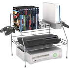 2- Shelf Desk Top Organizer Gaming Storage Bookshelf Multifunctional Media Rack