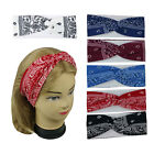 New Paisley Bandana Print Headband Yoga Headband Hair Wrap Twisted Stretchable