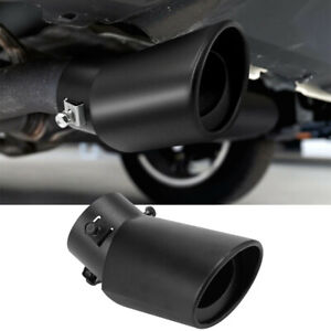 Car Stainless Steel Rear Exhaust Pipe Tail Muffler Tip Round Accessories Black (For: Toyota Prius V)