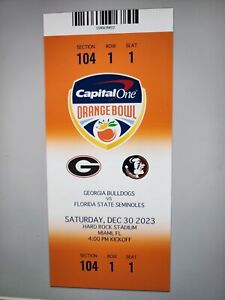 2023 ORANGE BOWL Replica Ticket Stub 12/30 - FLORIDA STATE vs GEORGIA Bulldogs