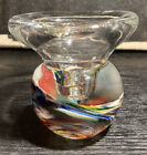 Hand Blown Glass Inkwell And Paper Weight