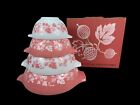 Pyrex Pink Gooseberry Set Of 4 Cinderella Dishes With Original Box