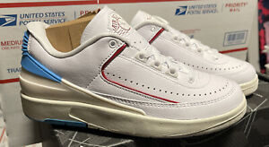 Nike Air Jordan 2 Retro Low UNC Chicago White Blue Red DX4401-164 Women Size 6.5