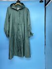 New Vintage Y2K  Totes Coat Green Nylon Long Rain Coat SZ: 14P ( Has Some Spot)